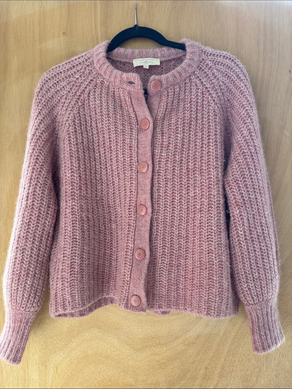 Sezane Dusty Pink Emile Cardigan